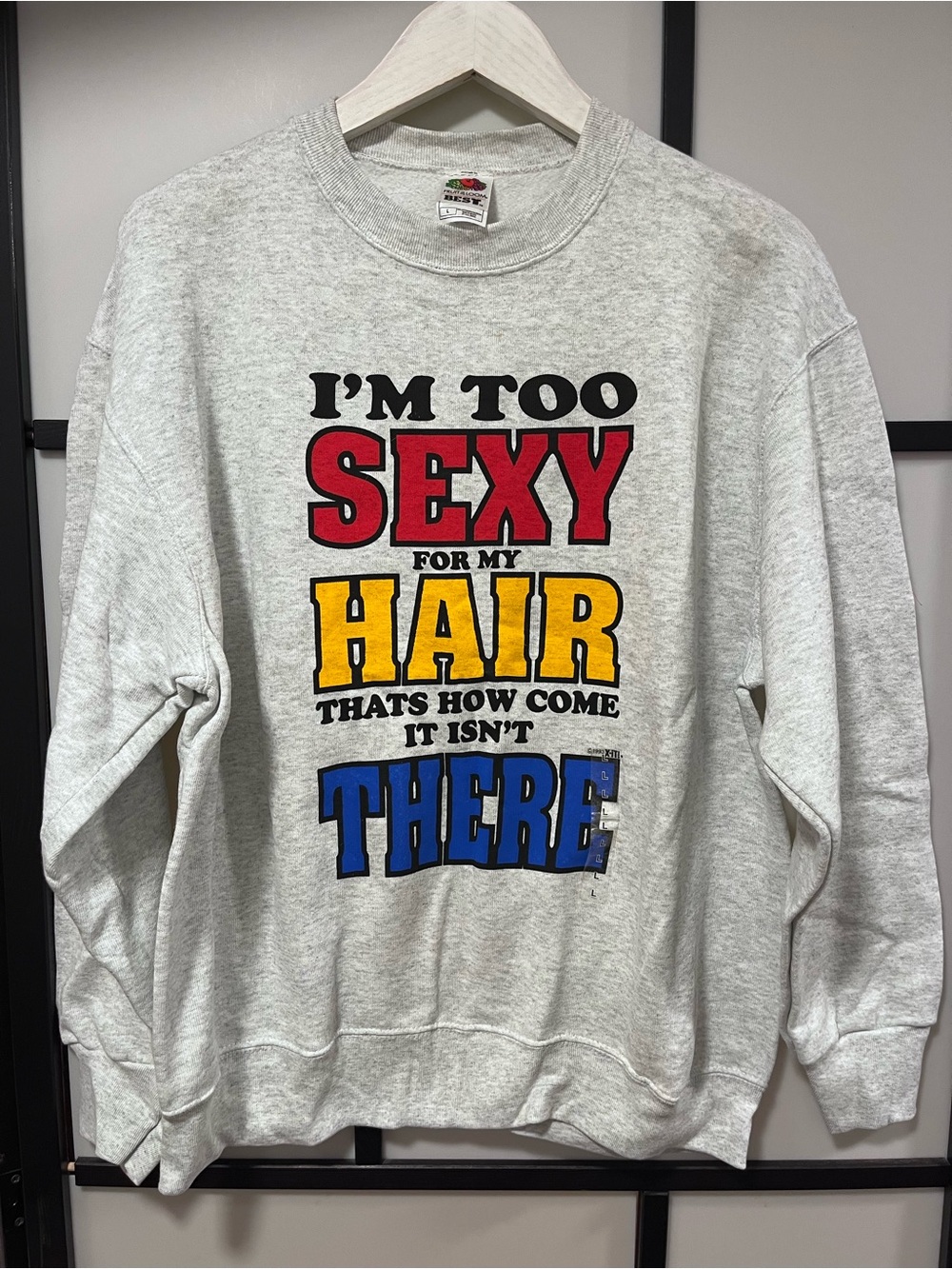 Vintage 1993 Graphic Sweatshirt "I'm too sexy for my hair" Size Large NWOT